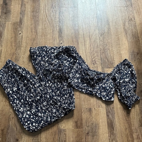 LULU’S Blossoming Style Navy Blue Floral Print Two Piece Set - Picture 2 of 4